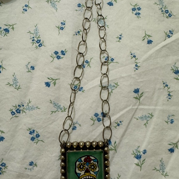 Authentic Sterling Silver Day of The Dead Necklace - Picture 4 of 4